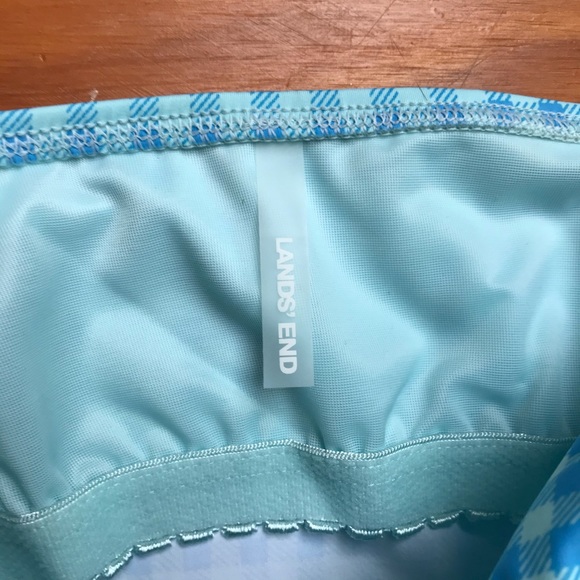 Lands End L. L. Bean Blue Checker High-Waist Tankini, EUC, 12/16 L/XL - Picture 3 of 13